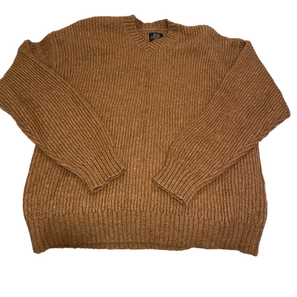 VTG Willis & Geiger Brown Alpaca/Cotton Sweater made in Peru Size XL XX